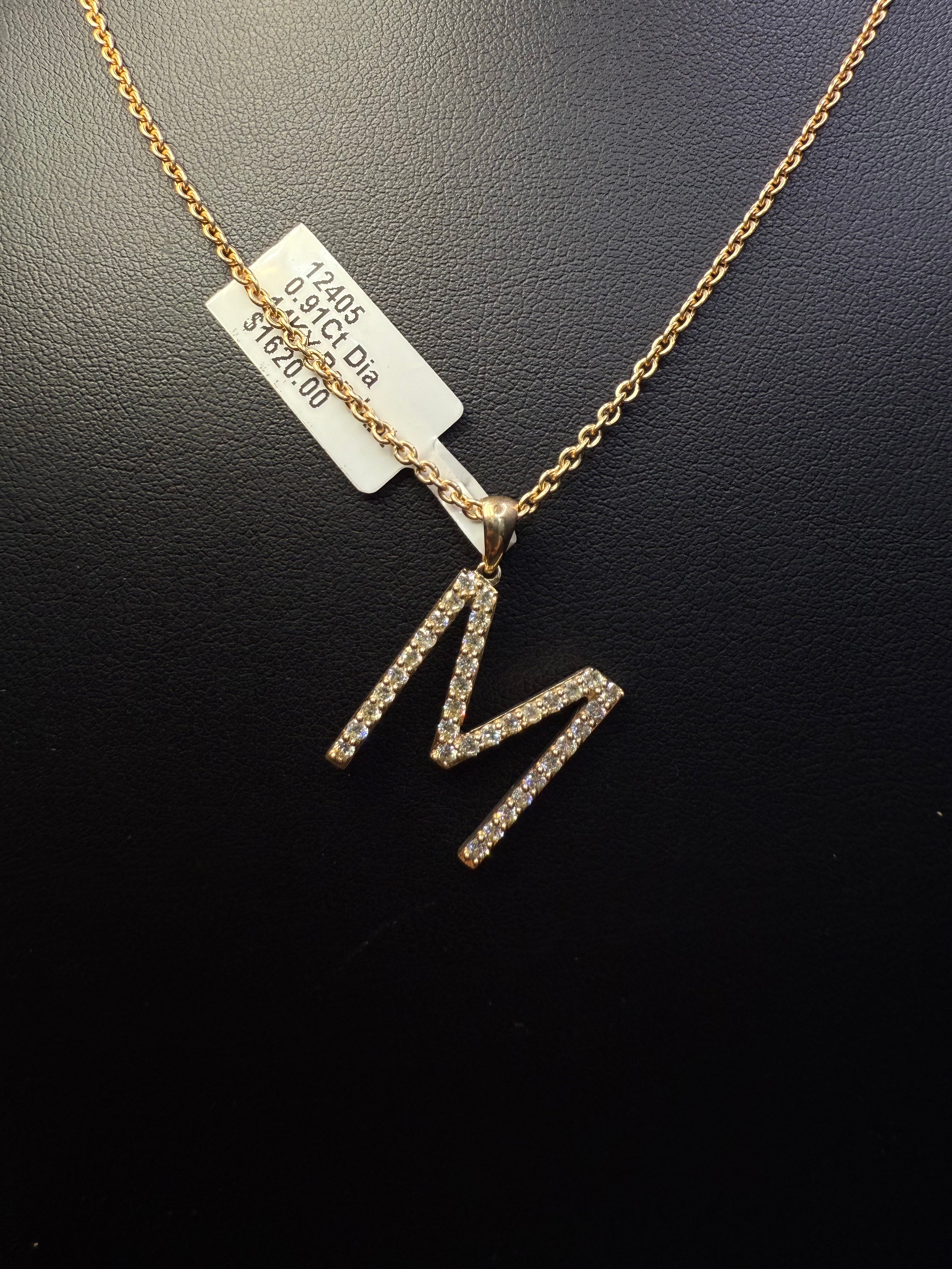 Chain with letter 'M' Diamond