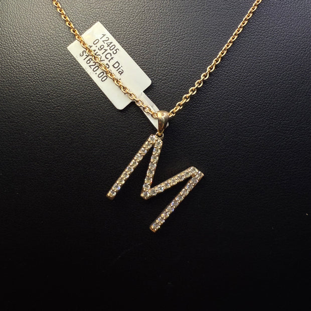 Chain with letter 'M' Diamond