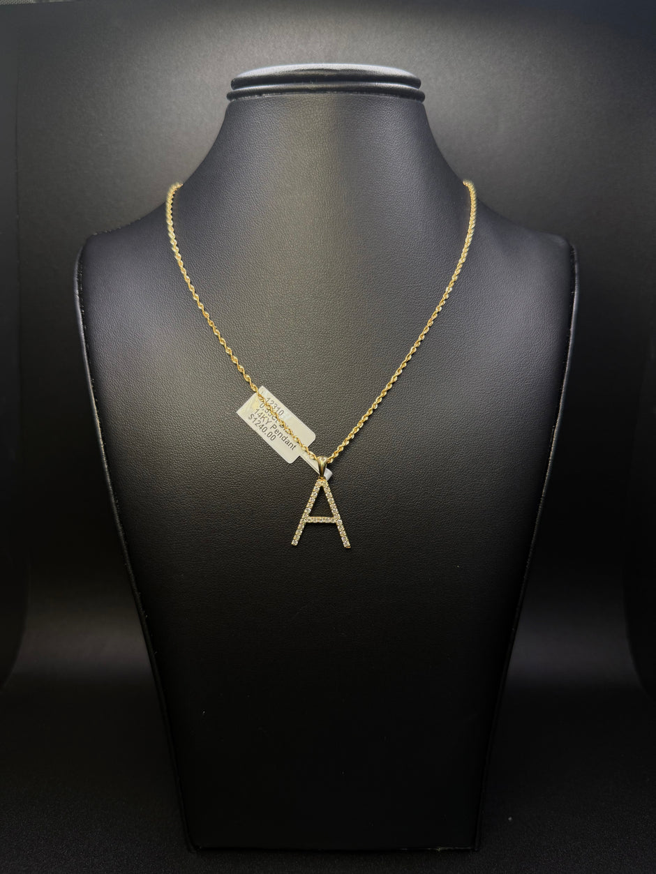 Rope chain with letter 'A' Diamond