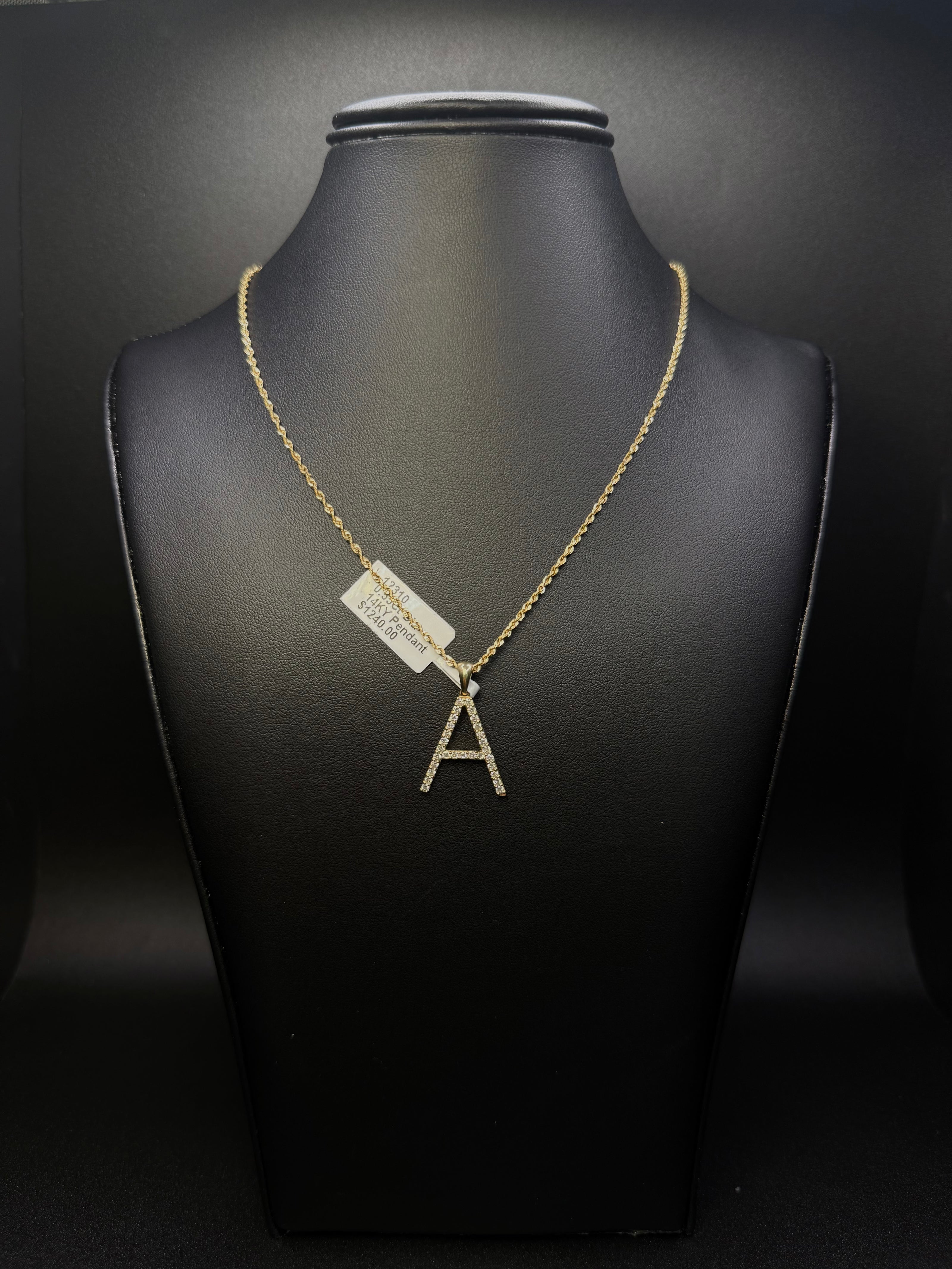 Rope chain with letter 'A' Diamond