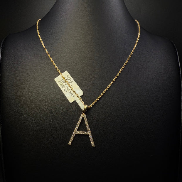 Rope chain with letter 'A' Diamond