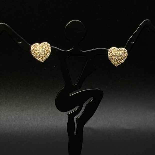 14KT GOLD Heart Shape Studs