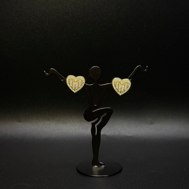 14KT Gold Heart Studs