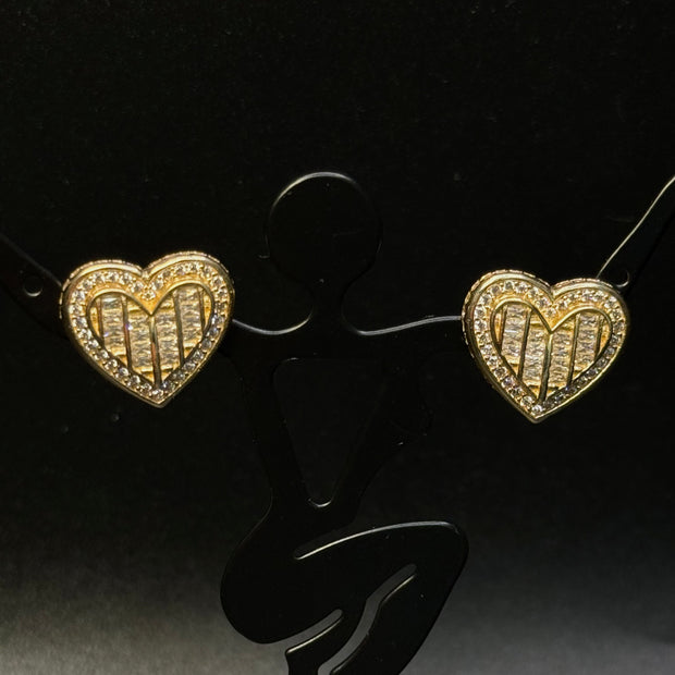 14KT Gold Heart Studs