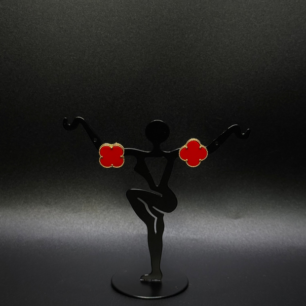 14KT Red Clover Studs