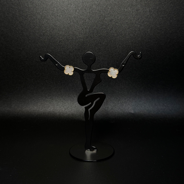 14KT White Clover Studs