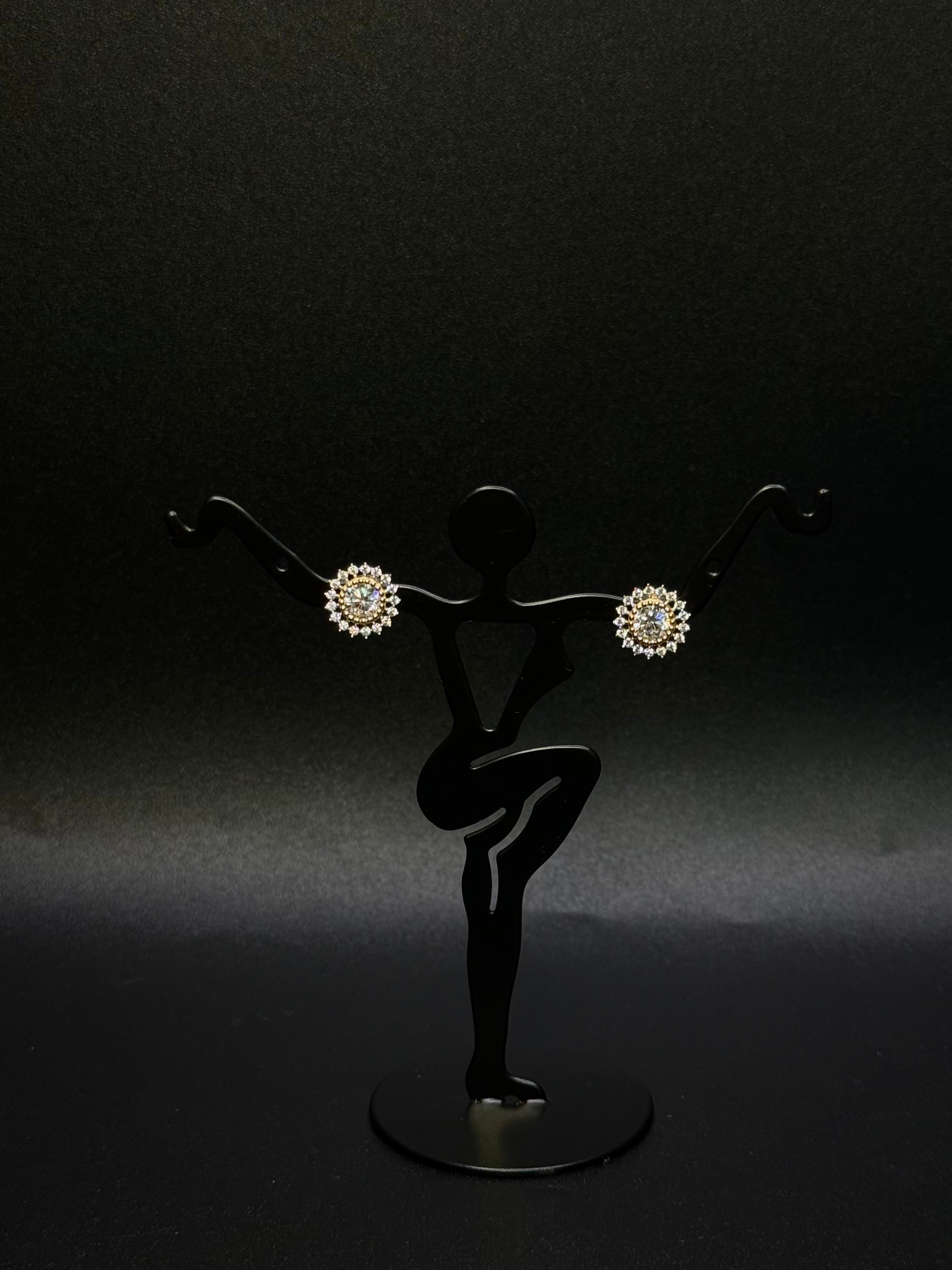 14KT Gold Floral Design Studs