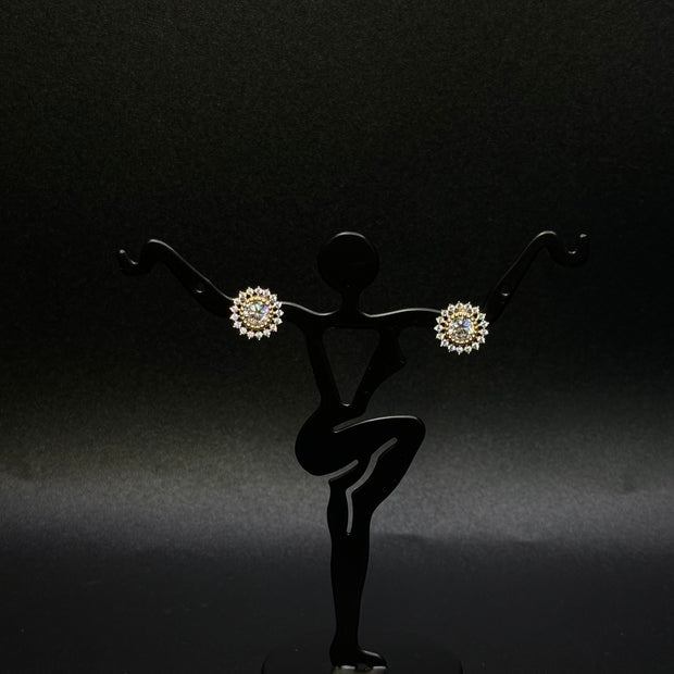 14KT Gold Floral Design Studs