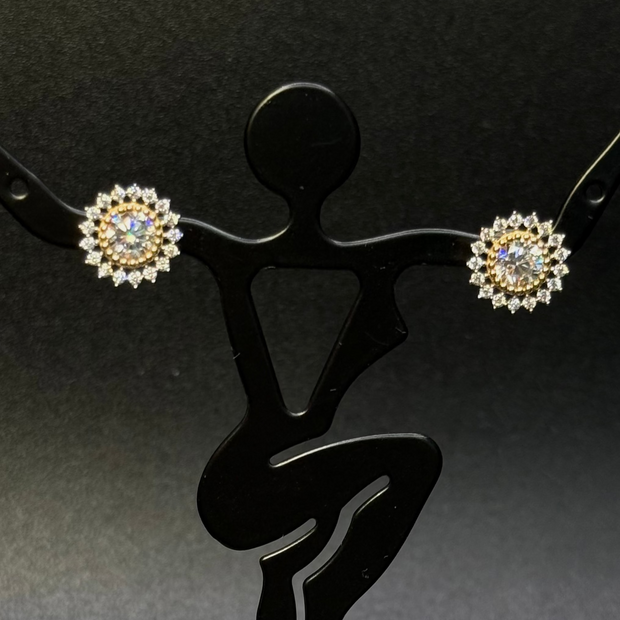 14KT Gold Floral Design Studs