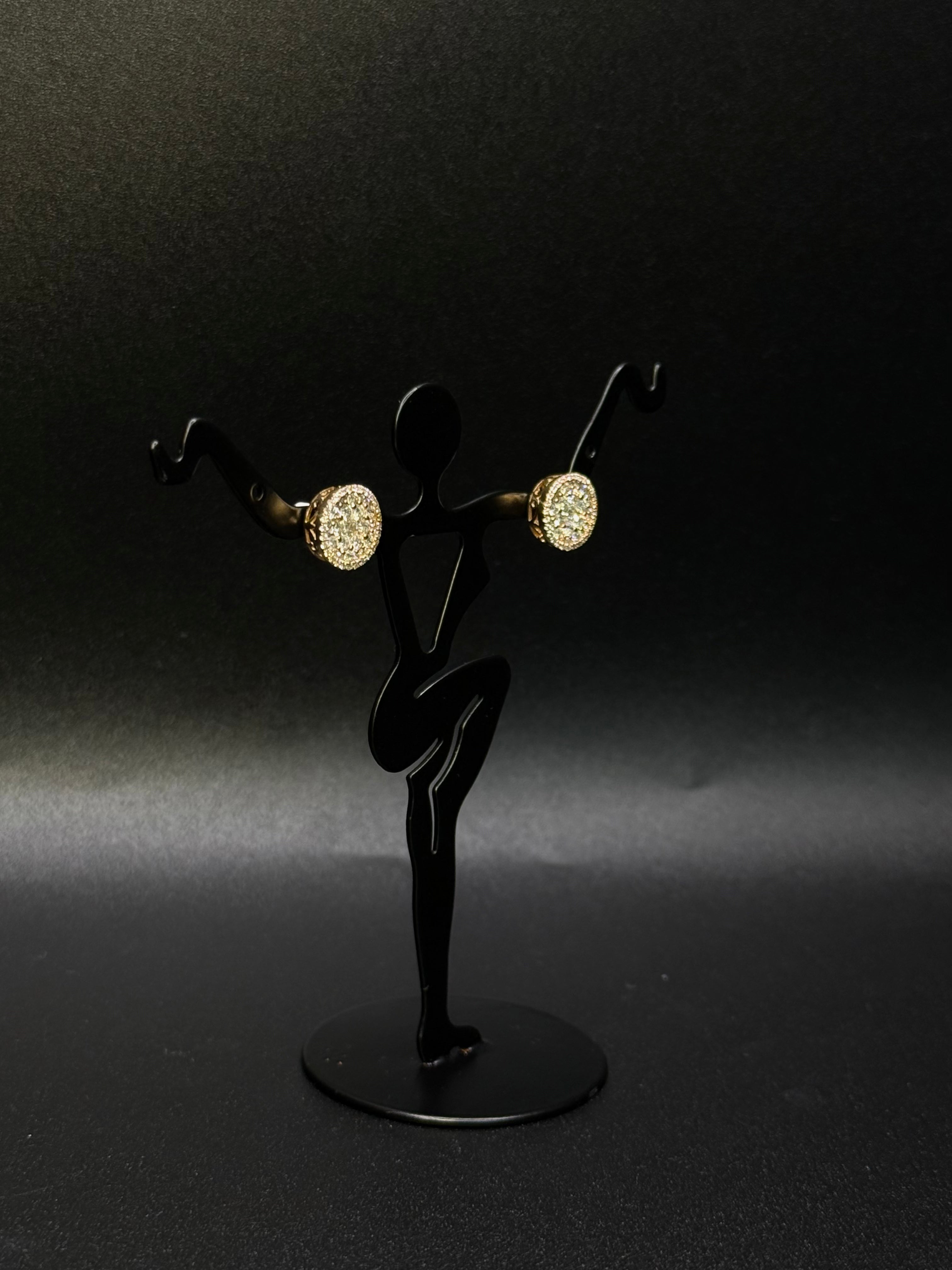 14KT Round Diamond Earrings