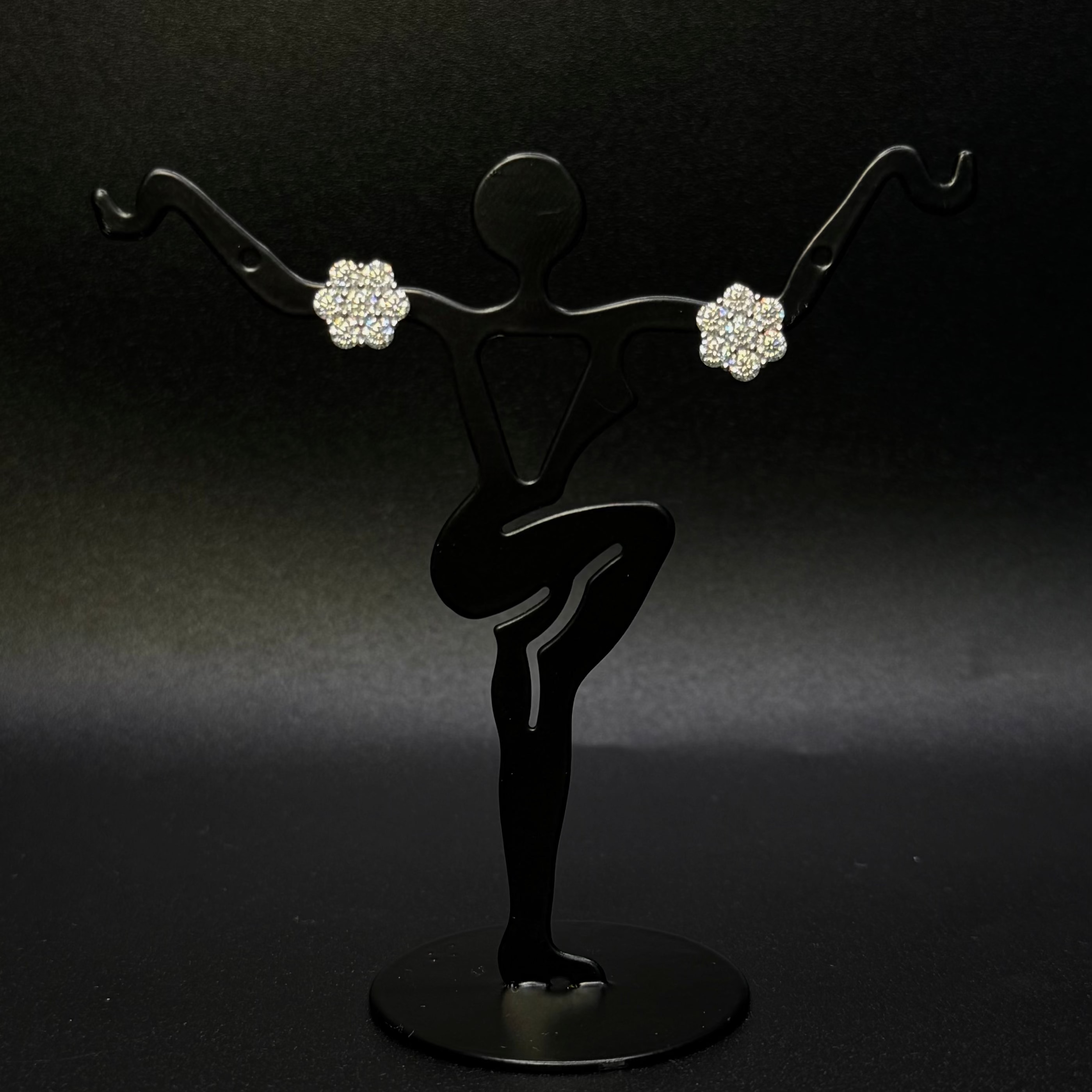 14KT Flower Diamond Earrings