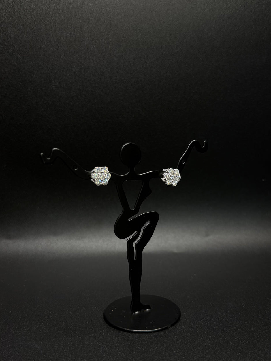 14KT Flower Diamond Earrings