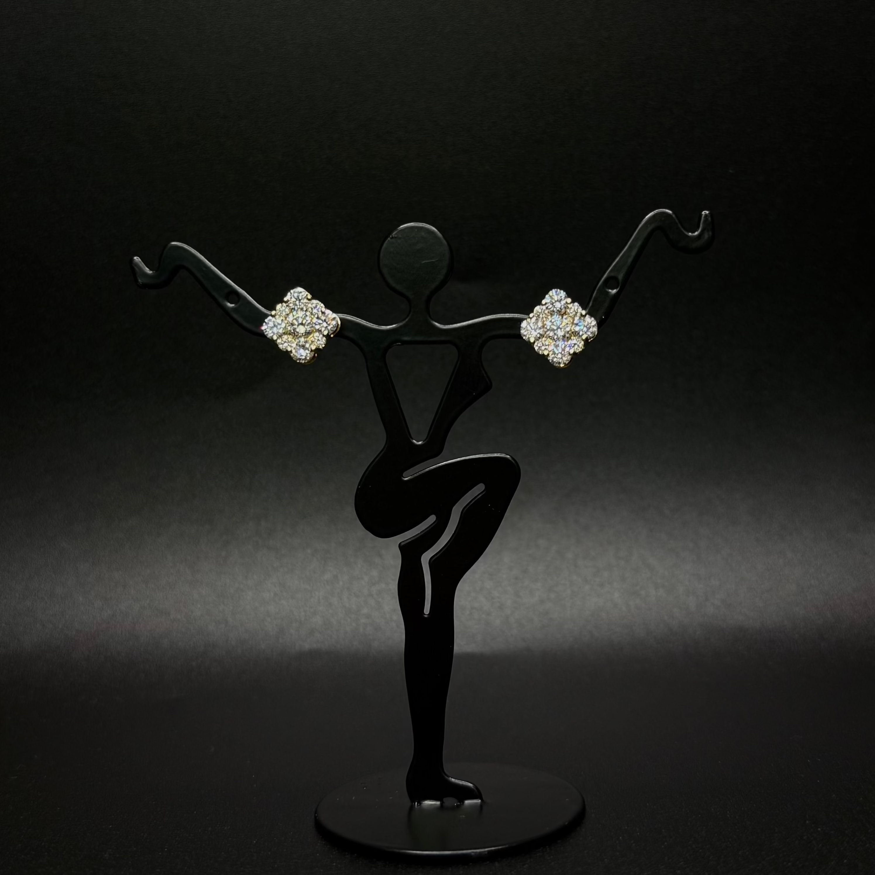14KT Square Diamond Earrings