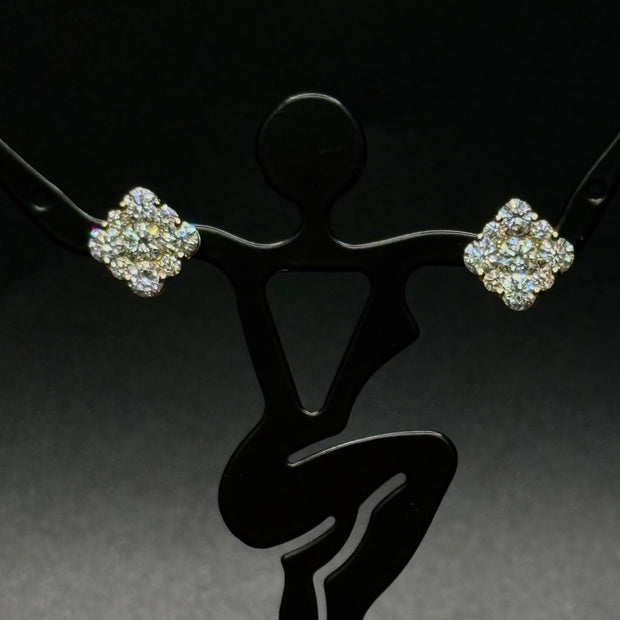 14KT Square Diamond Earrings