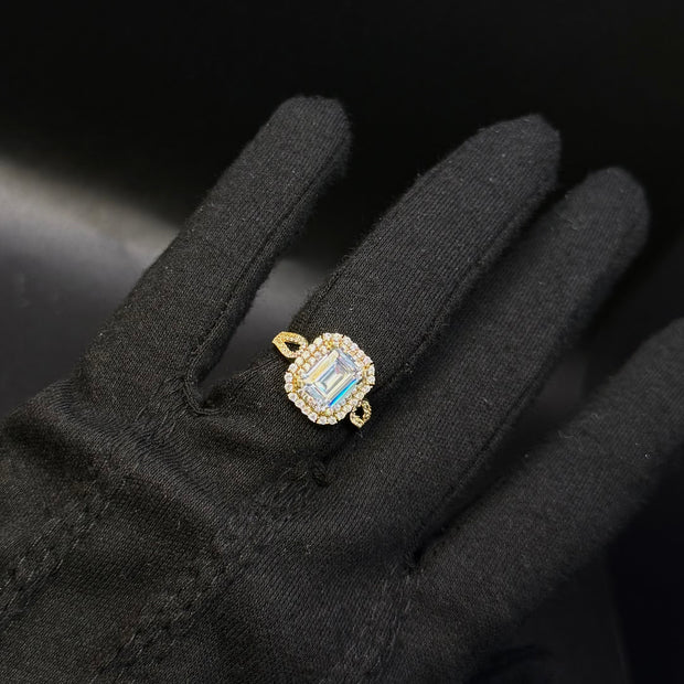 Square Cut Zirconia Ring