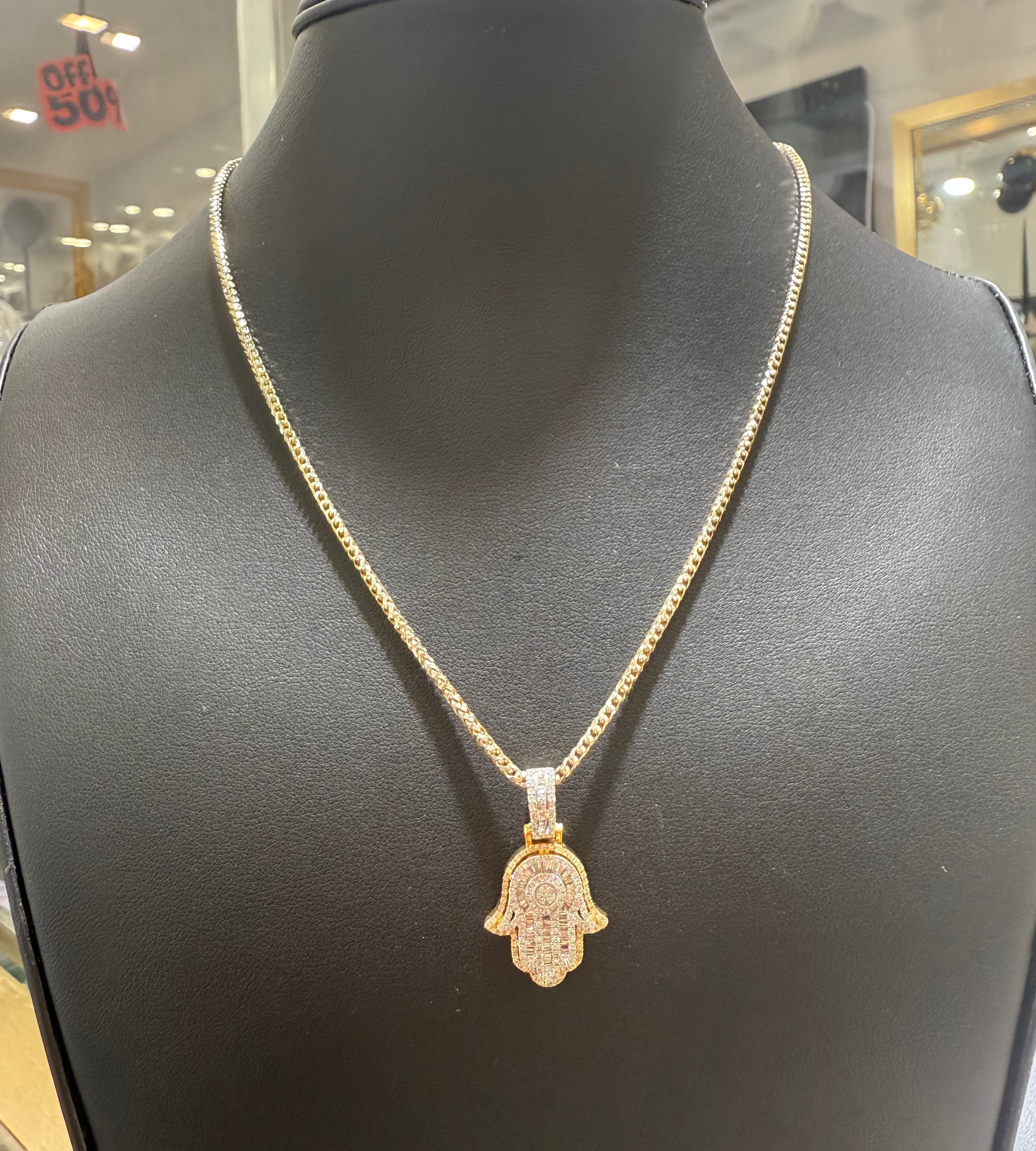 Franco Chain & Diamond Pendant