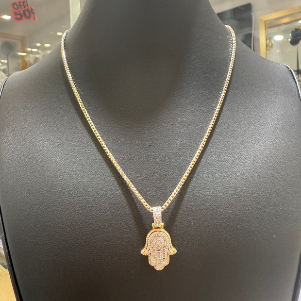 Franco Chain & Diamond Pendant