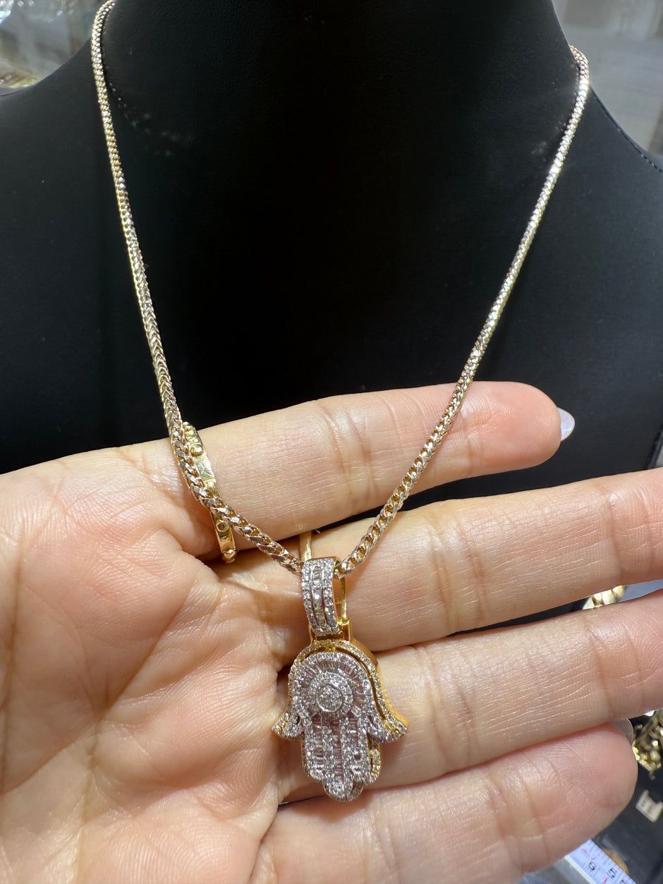 Franco Chain & Diamond Pendant