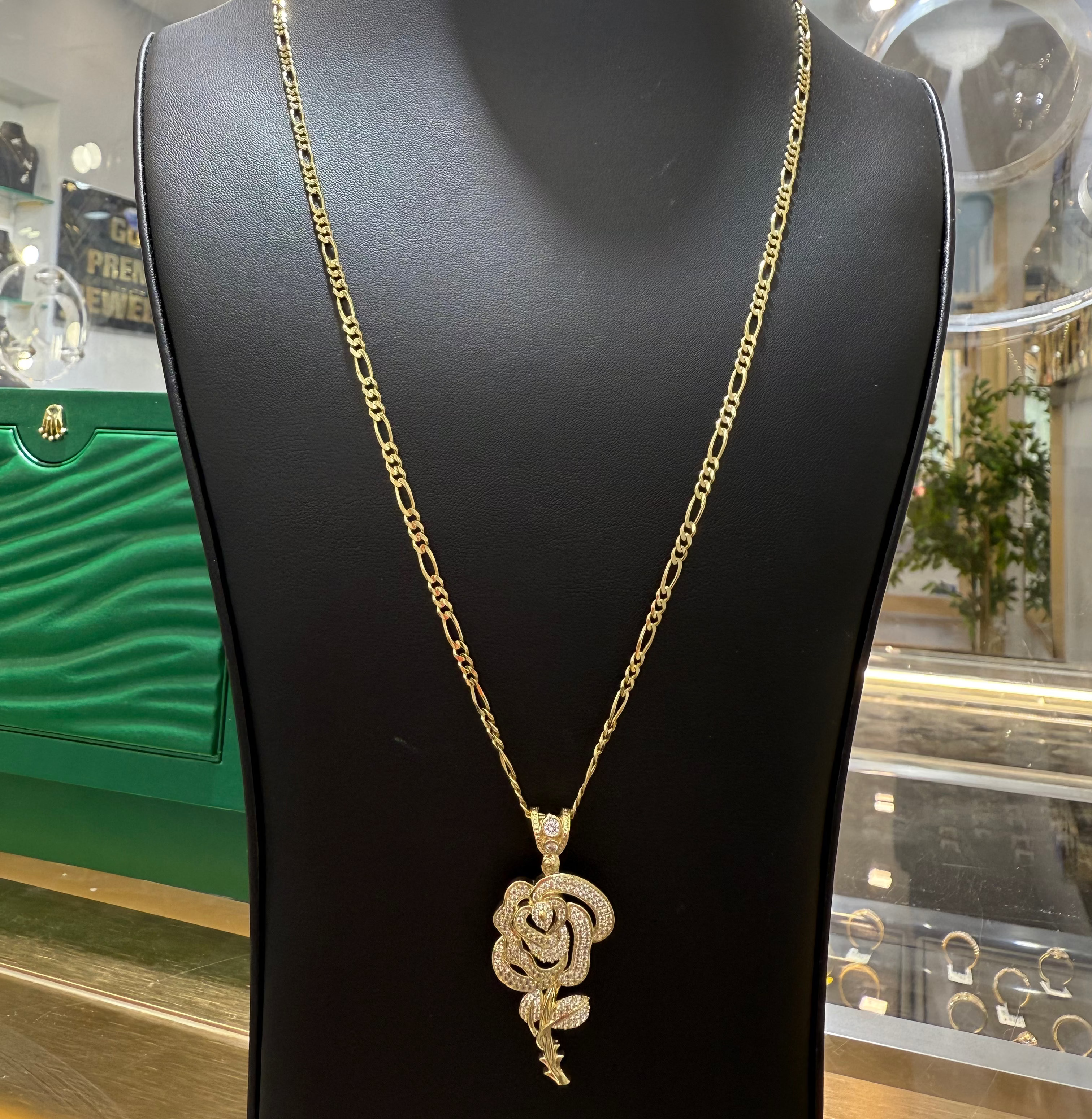 Chain & Flower Pendant Set