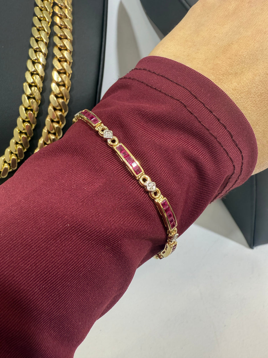 Diamond Bracelet and Ruby