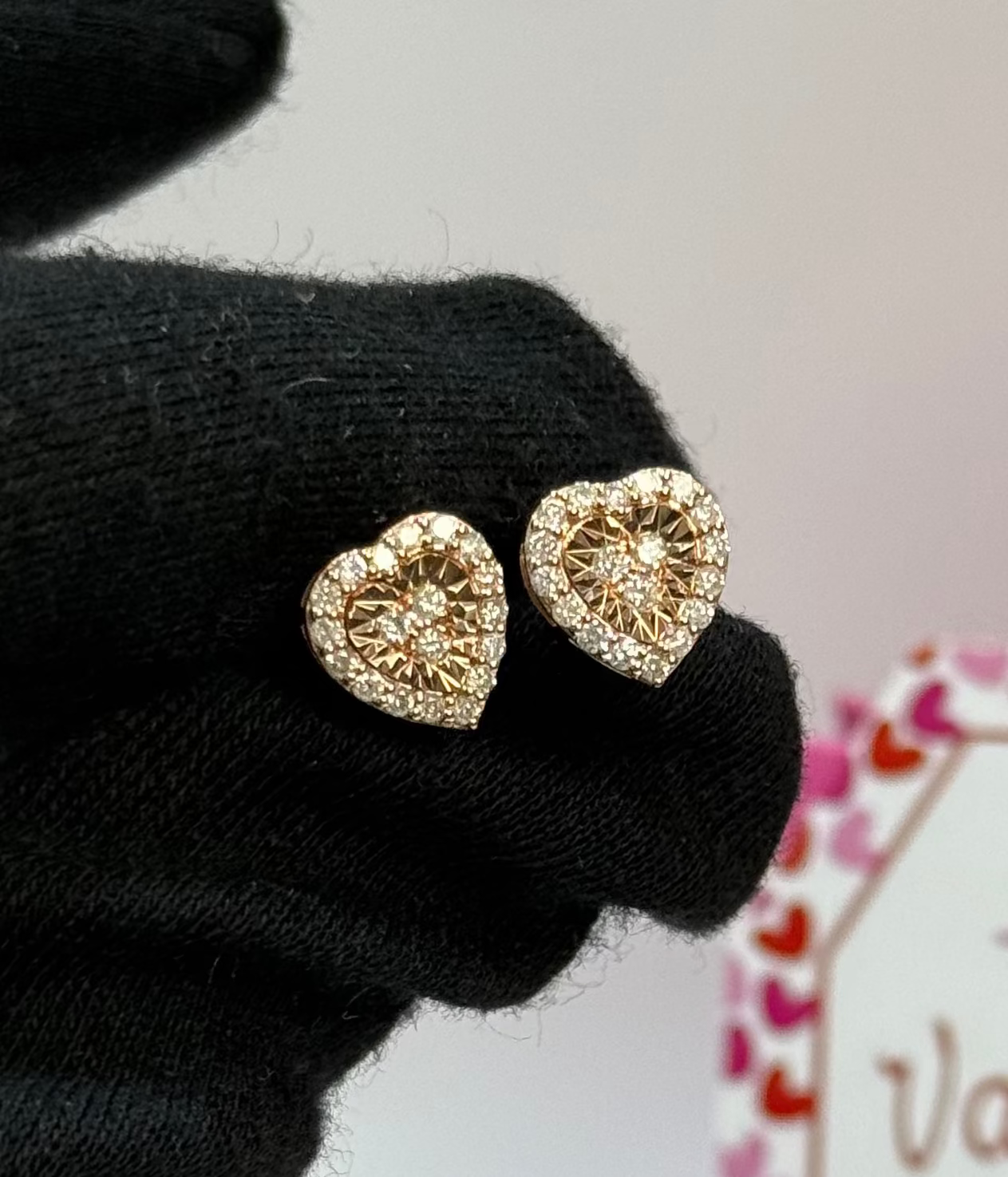 Diamonds Heart shape Earrings
