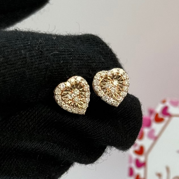 Diamonds Heart shape Earrings