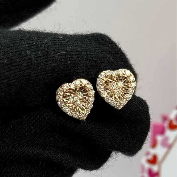Diamonds Heart shape Earrings
