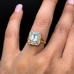 Blue Zircon Square Ring