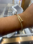 14kt Nail Cuff Bangle Bracelet- 3mm