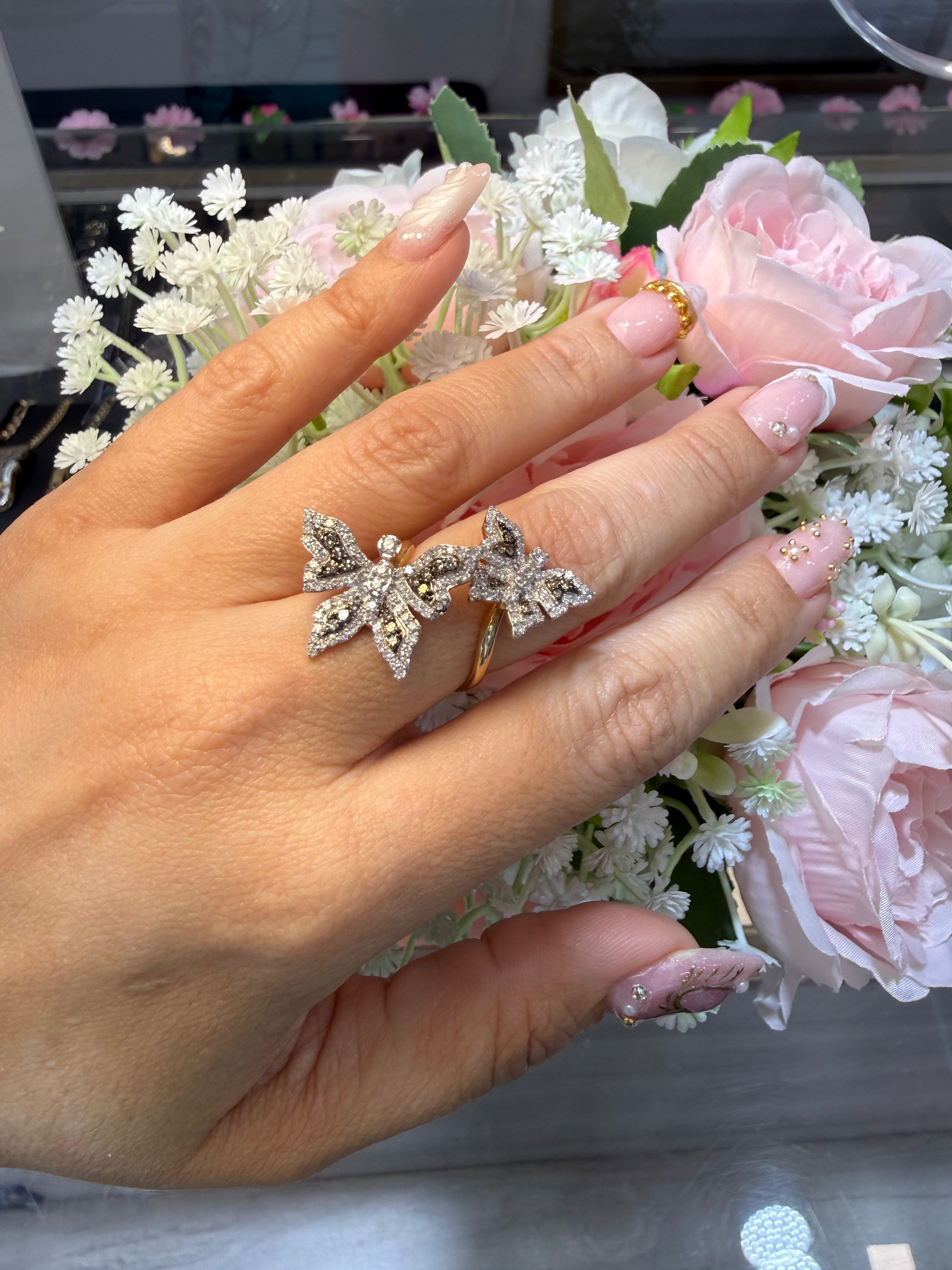 Butterfly Ring 14kt / Lab Diamonds