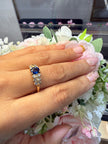 14KT  Diamonds Ring and Natural Sapphire