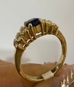 14KT  Diamonds Ring and Natural Sapphire